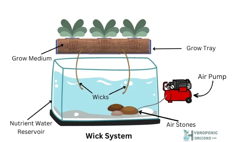Wick System Hydroponics Diagram
