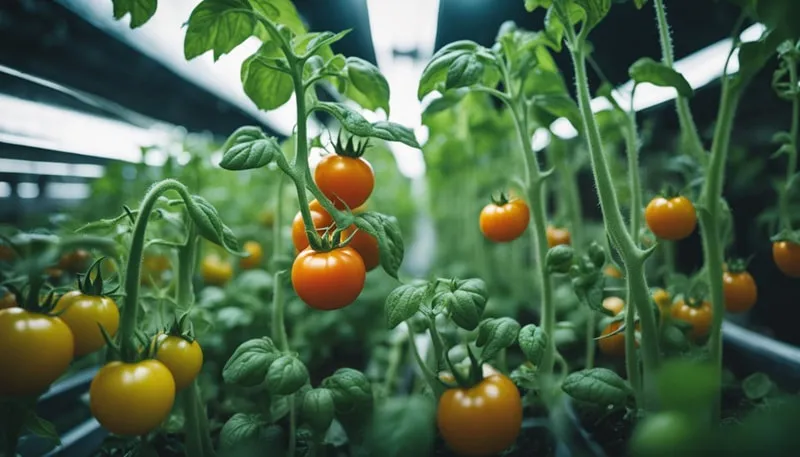 Growing Area Environment for Hydroponic Tomatoes Growing Area Environment for Hydroponic Tomatoes